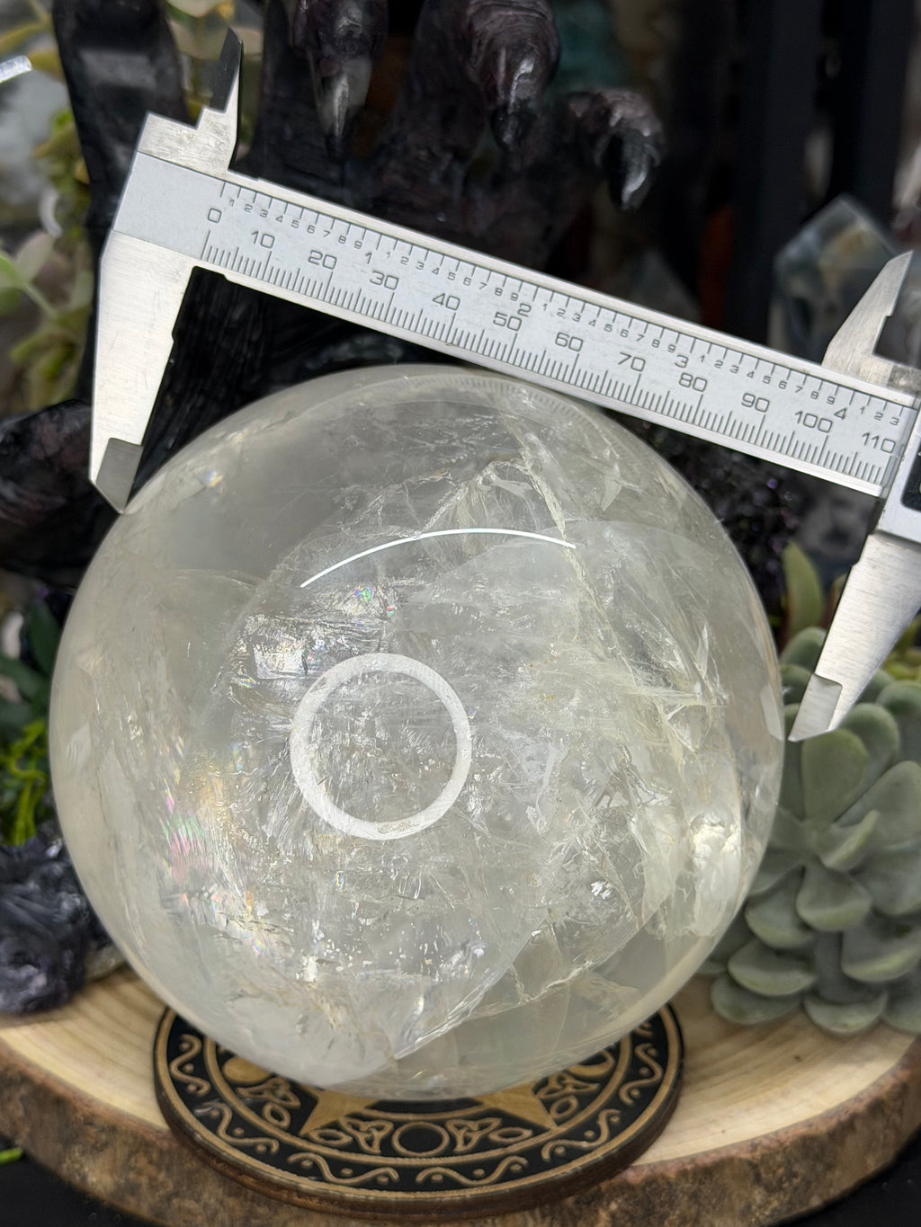Large 110mm Clear Quartz Sphere With Rainbows