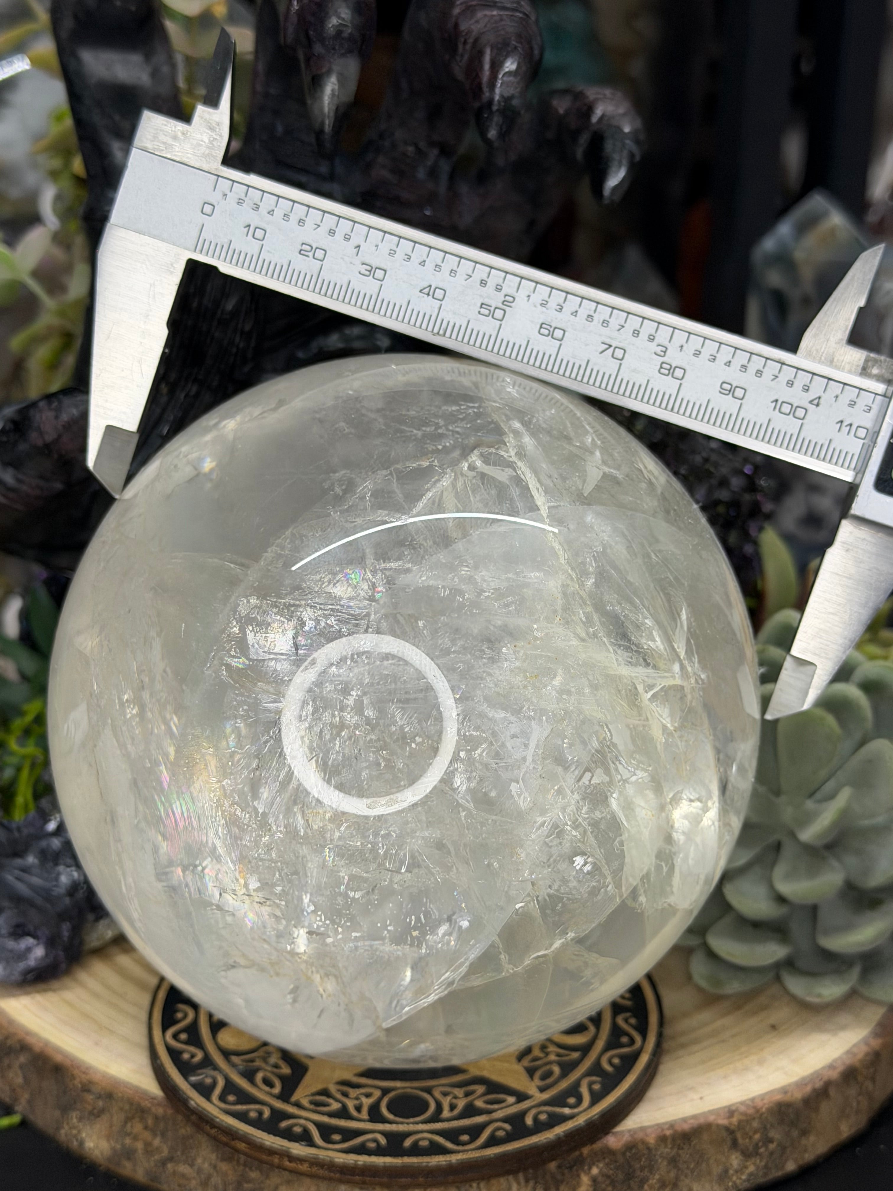 Large 110mm Clear Quartz Sphere With Rainbows