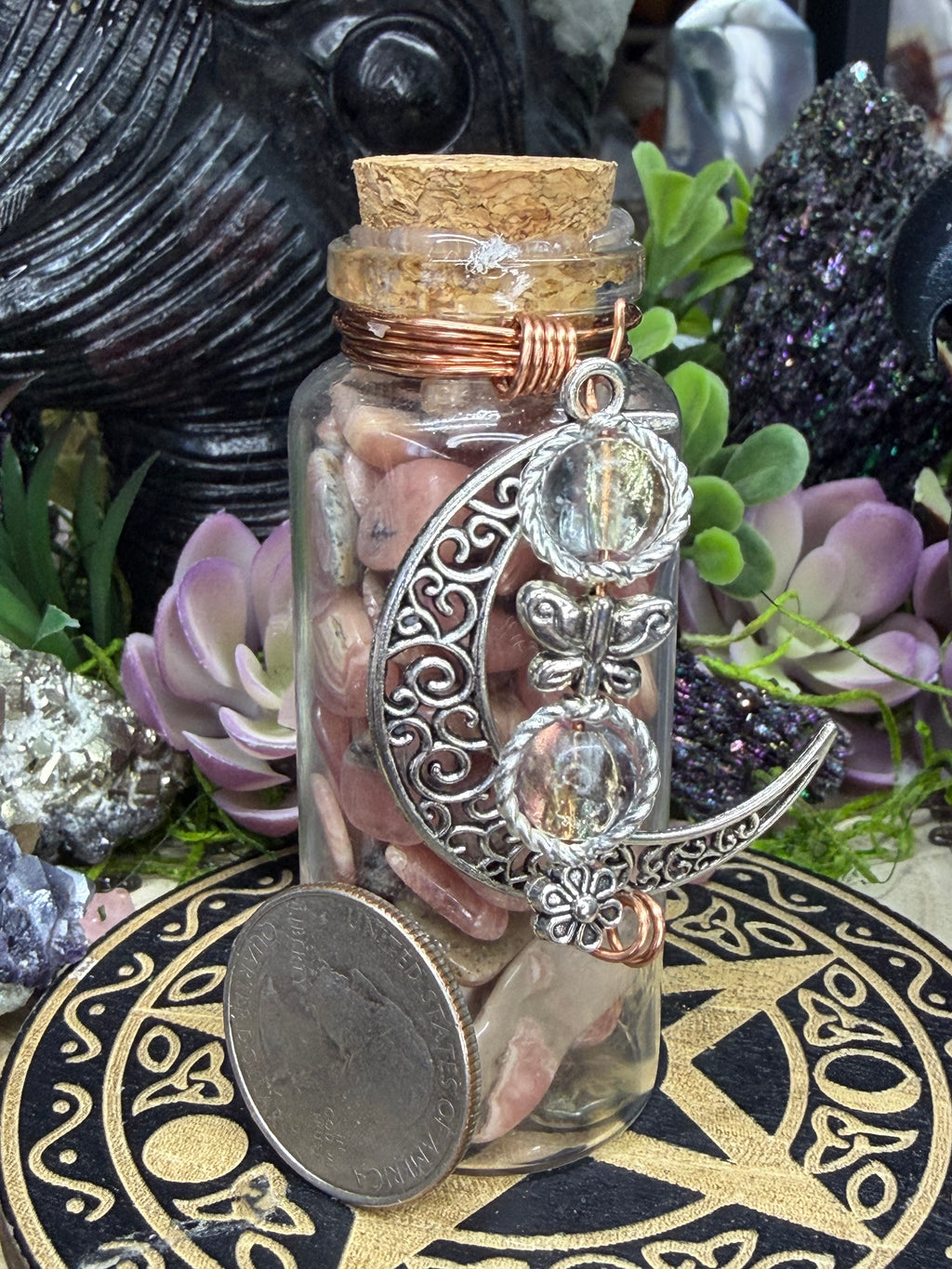 Rhodochrosite Chips, Intention Jar.