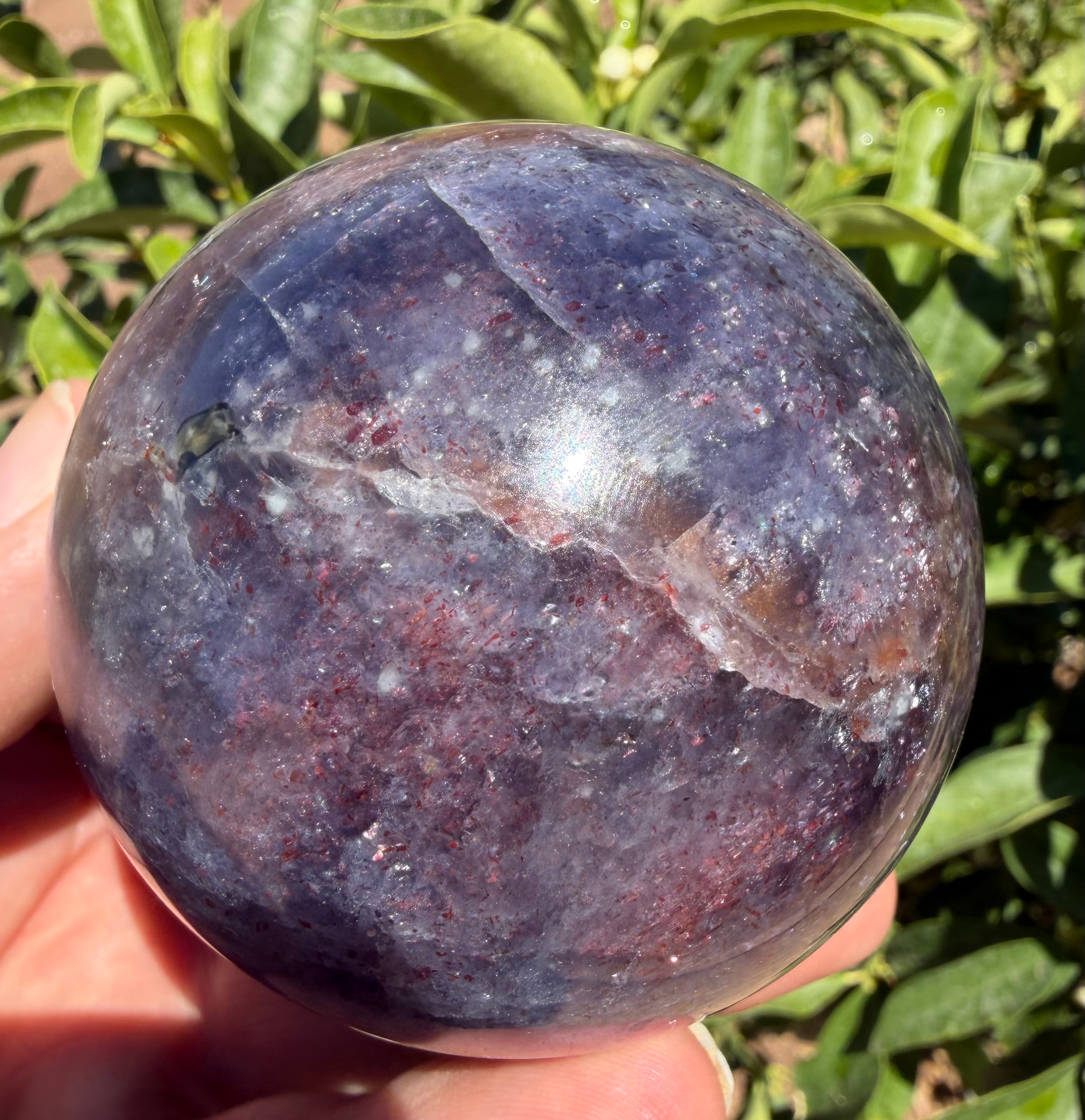 Rare Blood Iolite Sphere,74mm