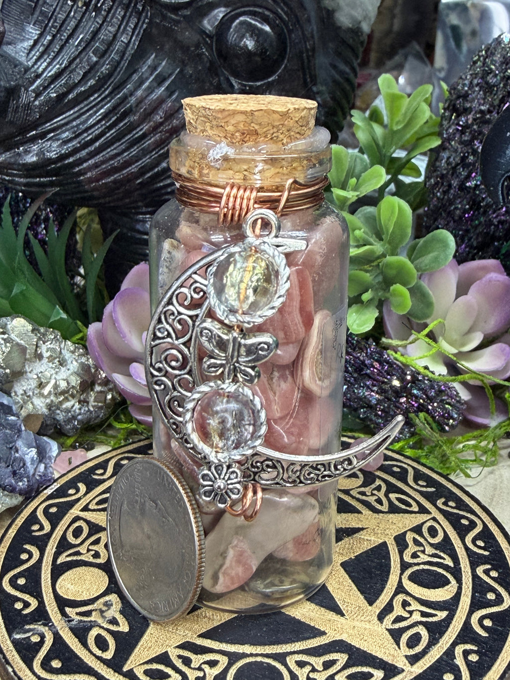 Rhodochrosite Chips, Intention Jar.