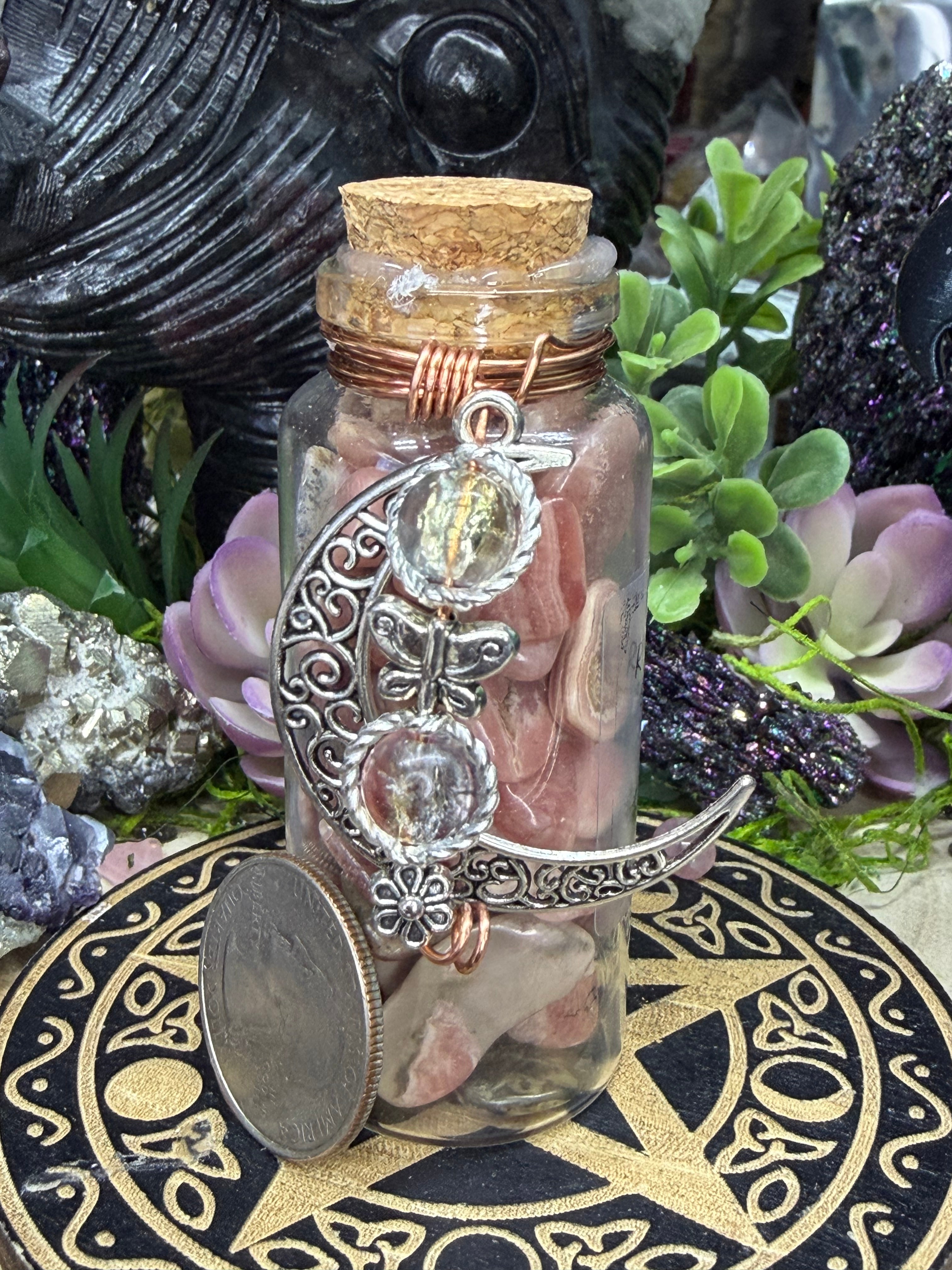 Rhodochrosite Chips, Intention Jar.