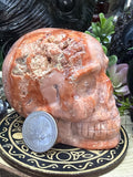 Pink Petal Agate Skull #80
