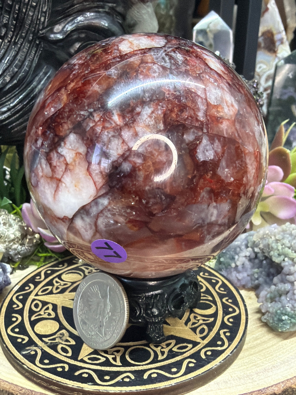 Red Fire Quartz Sphere #77, 75MM