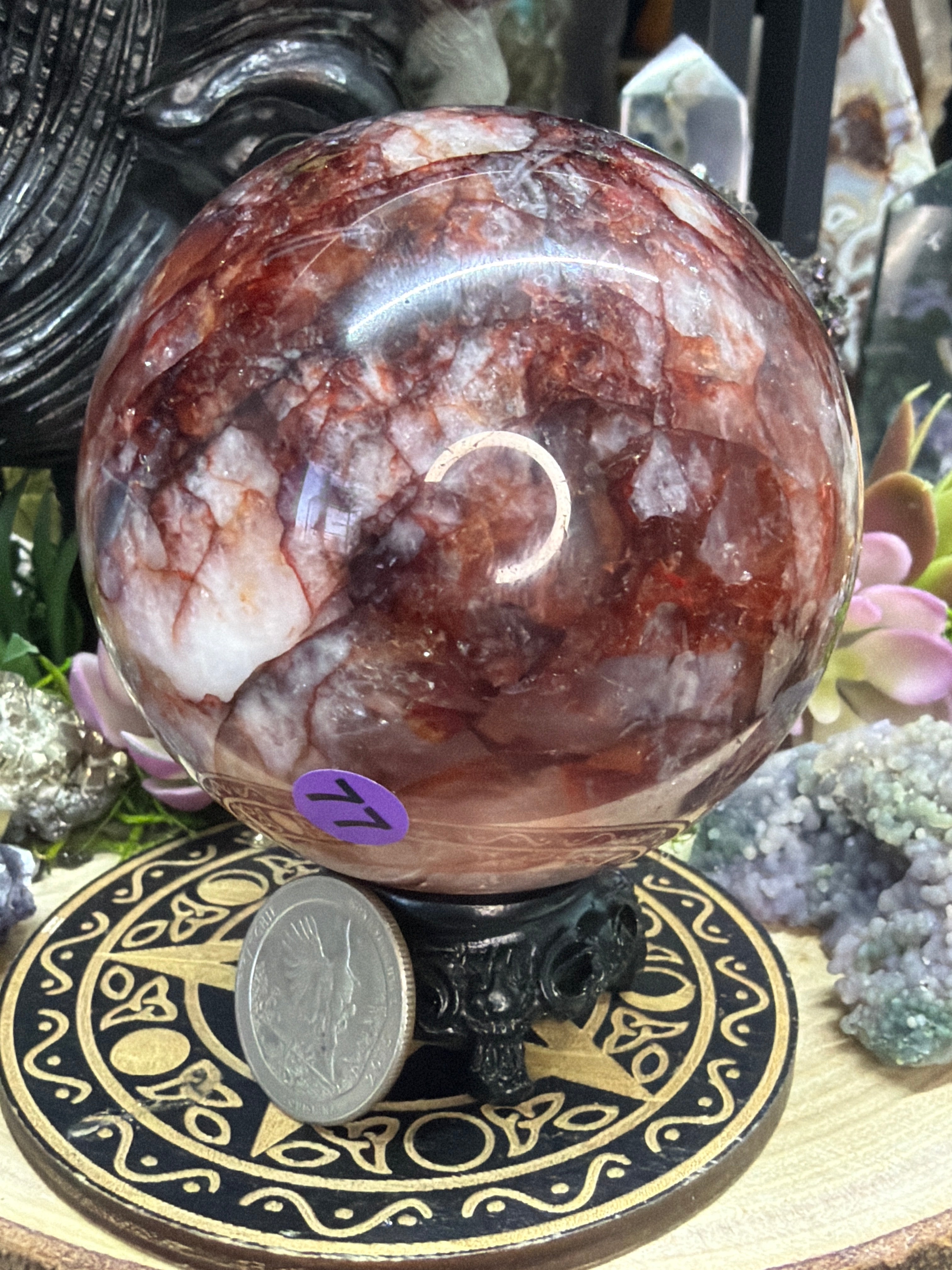 Red Fire Quartz Sphere #77, 75MM