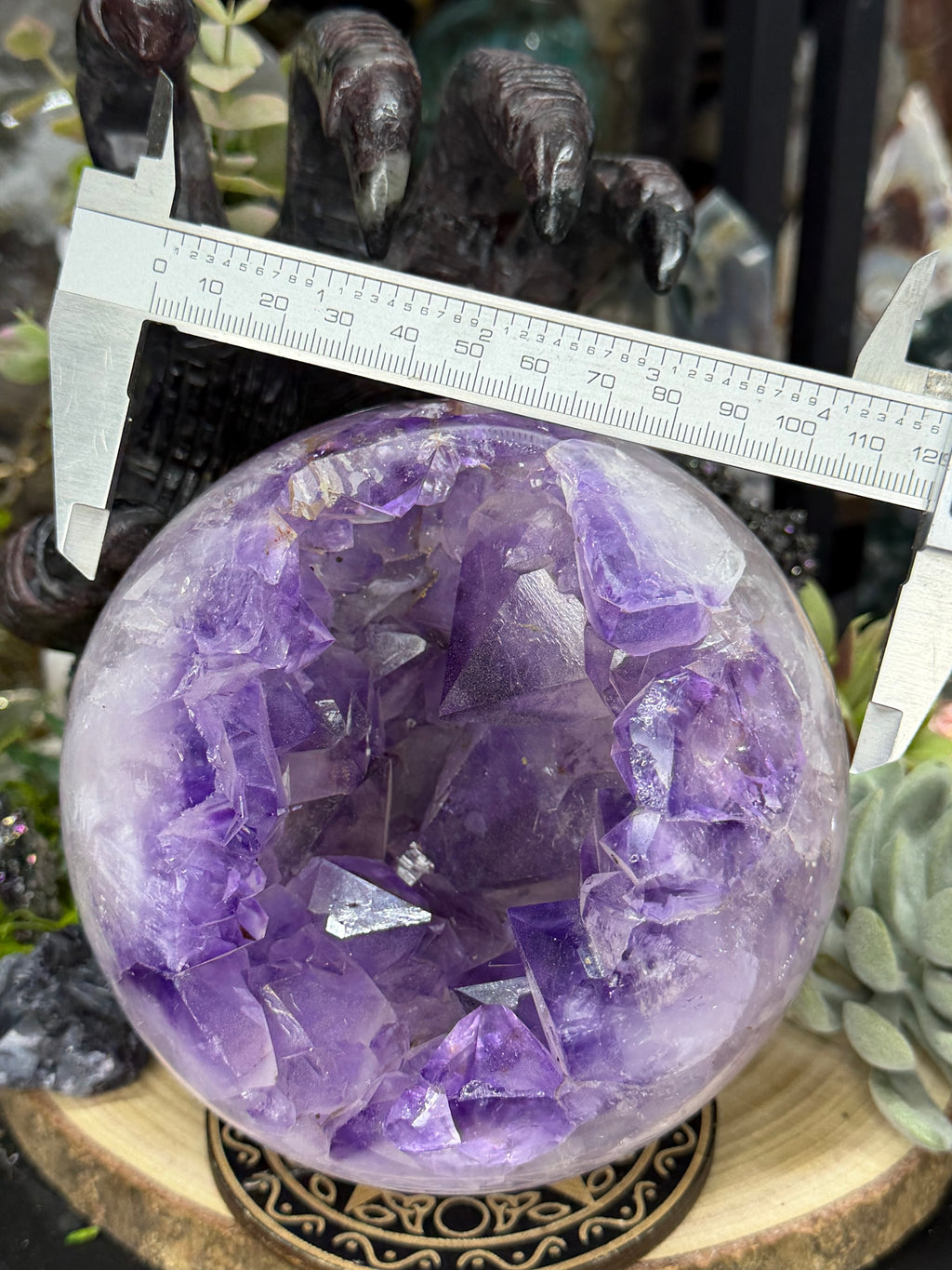 Brazil Open Mouth Phantom Amethyst Sphere, 118mm