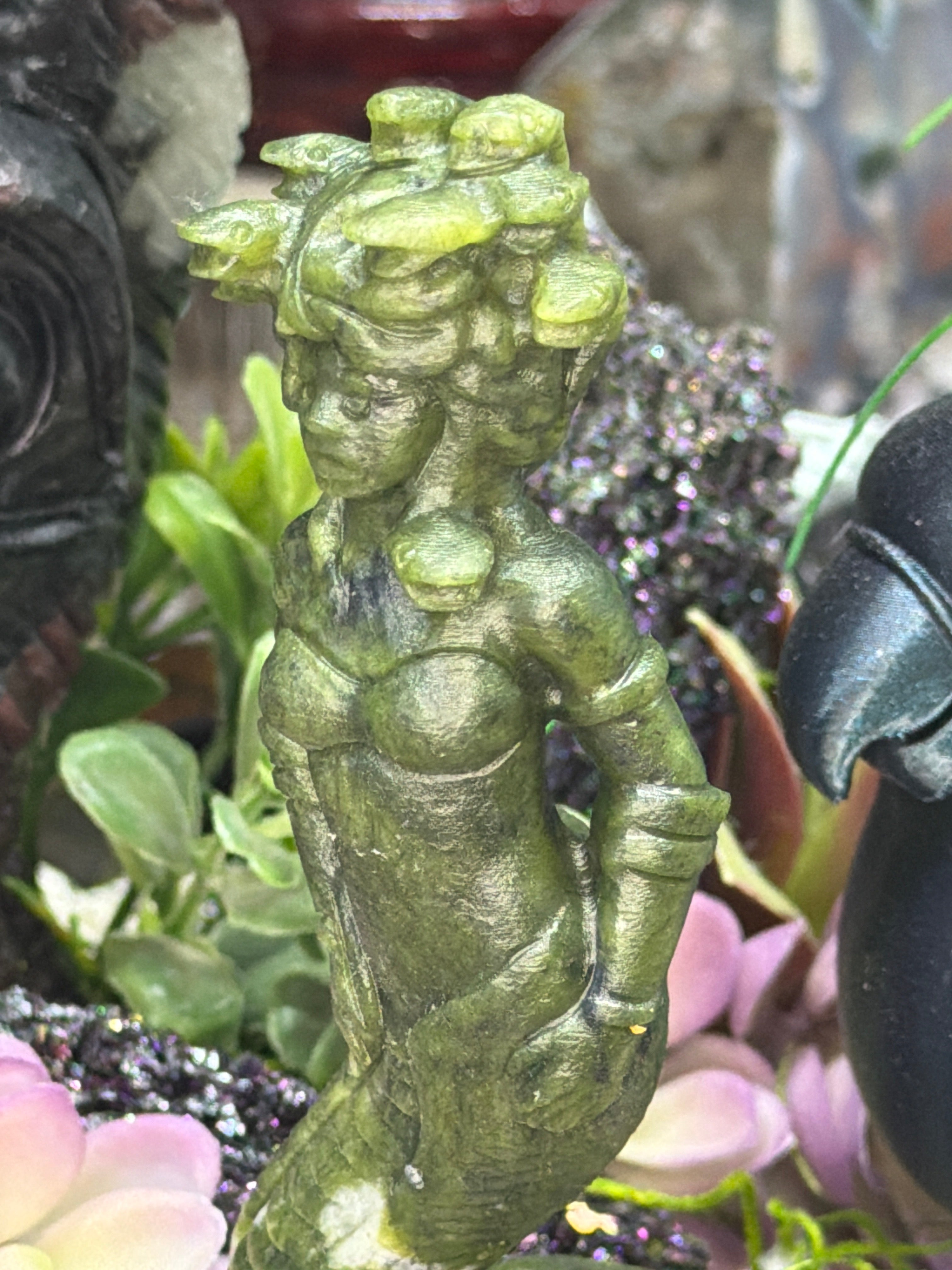 Serpentine Medusa Carving