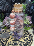 Intention Jar, Rhodochrosite, Lavender Rose Quartz& Charoite
