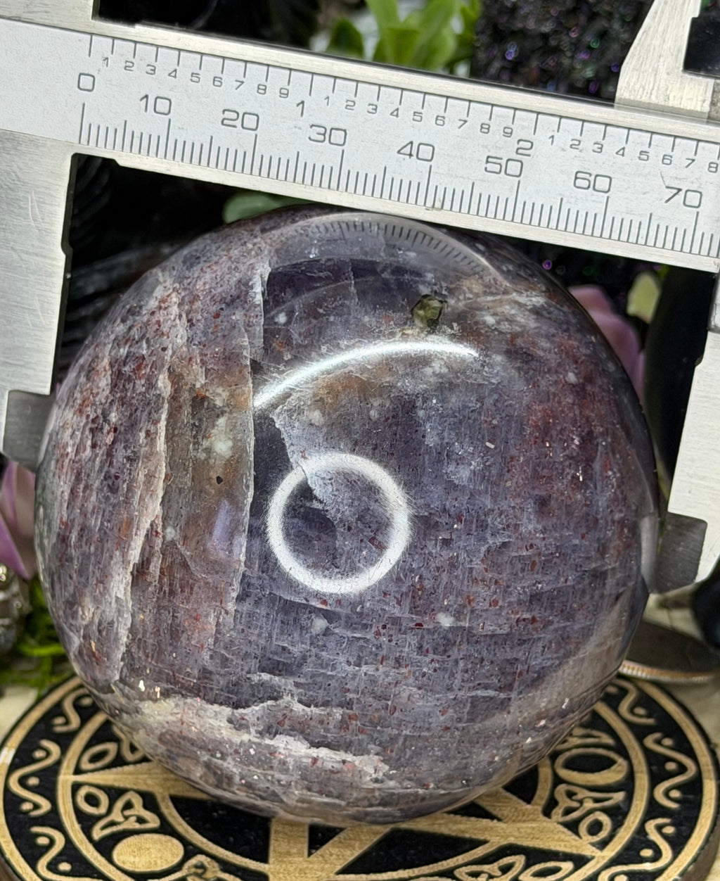 Rare Blood Iolite Sphere,74mm