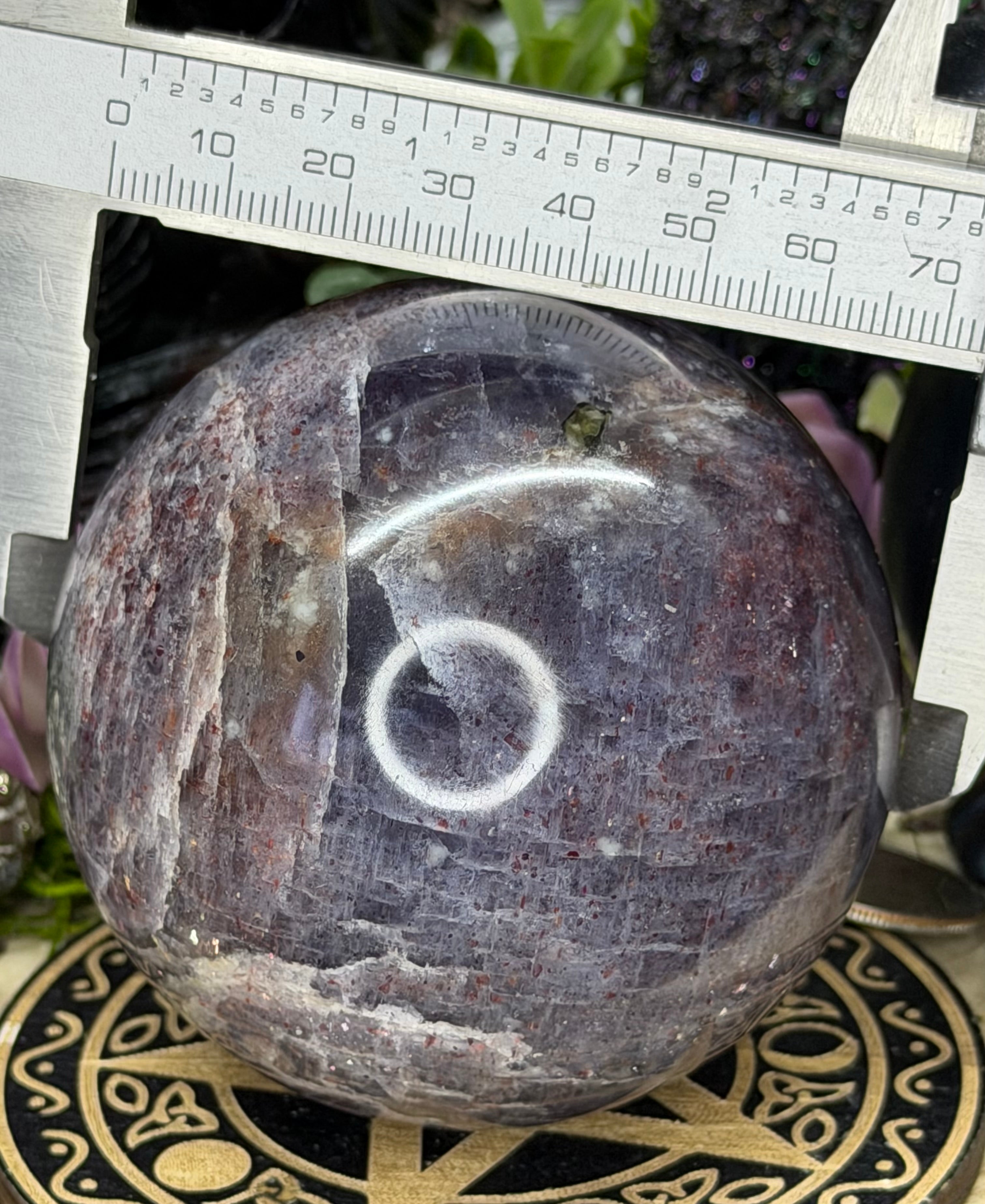 Rare Blood Iolite Sphere,74mm