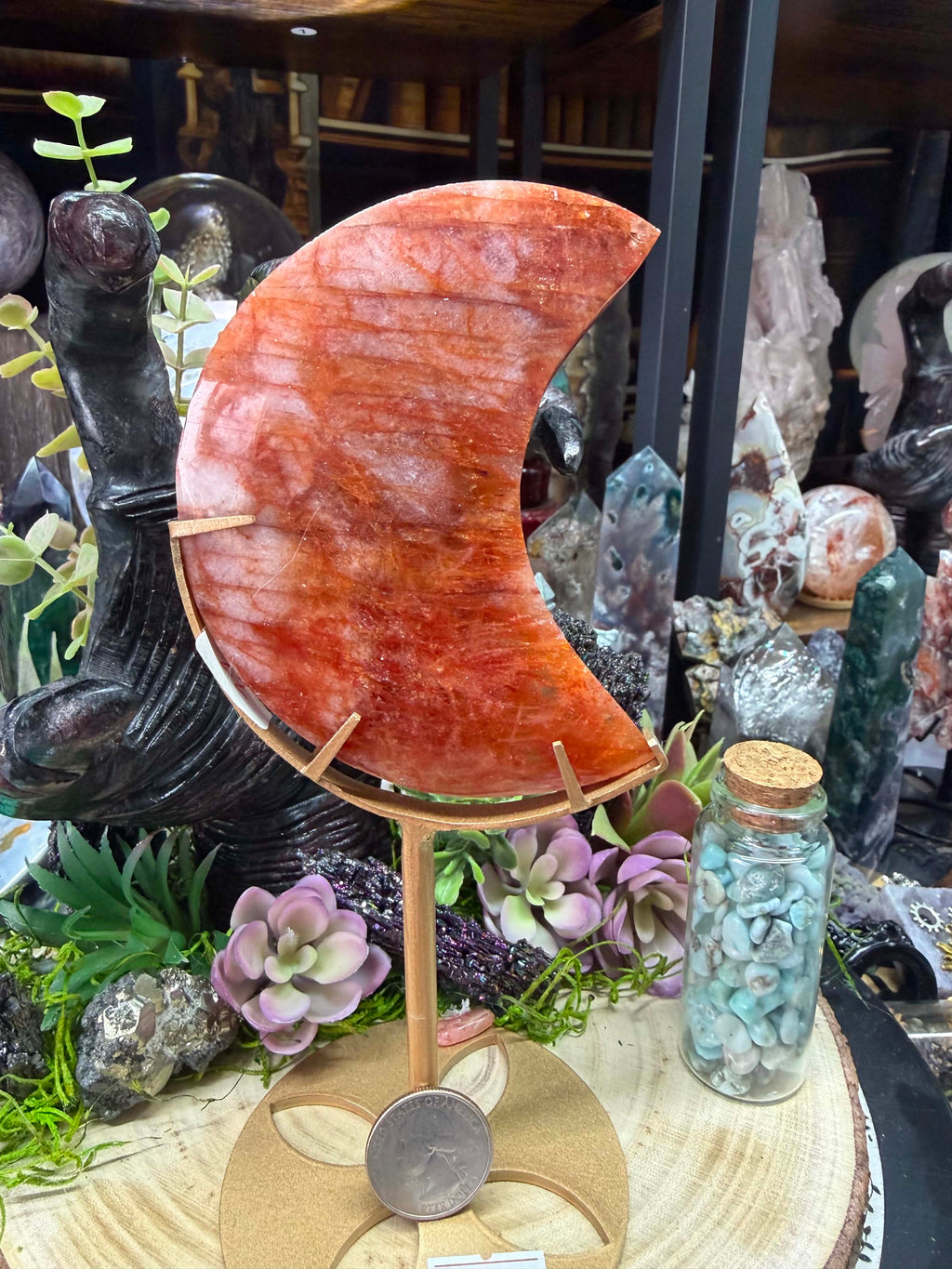 Red HQ Fire Quartz Moon.