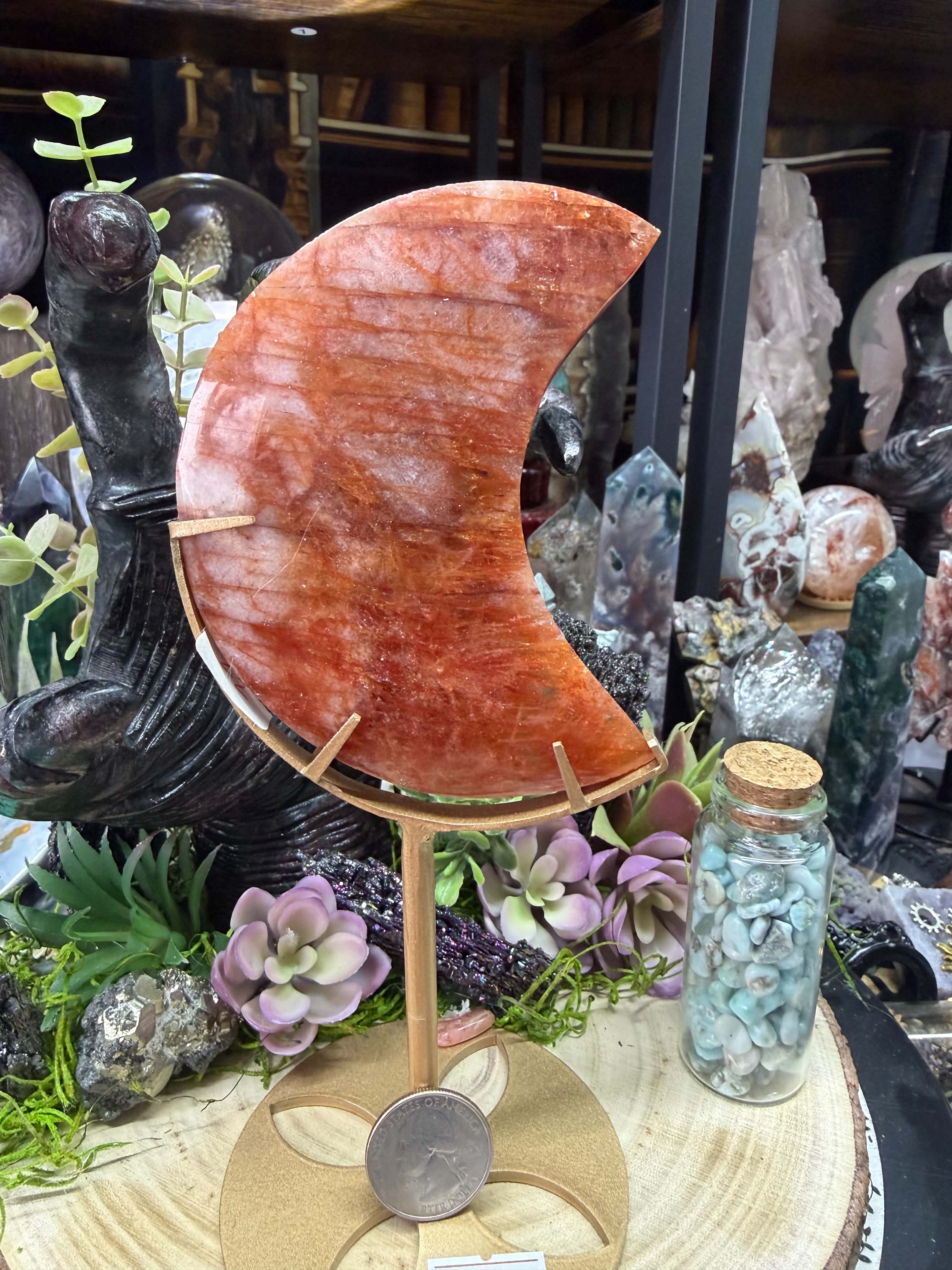 Red HQ Fire Quartz Moon.
