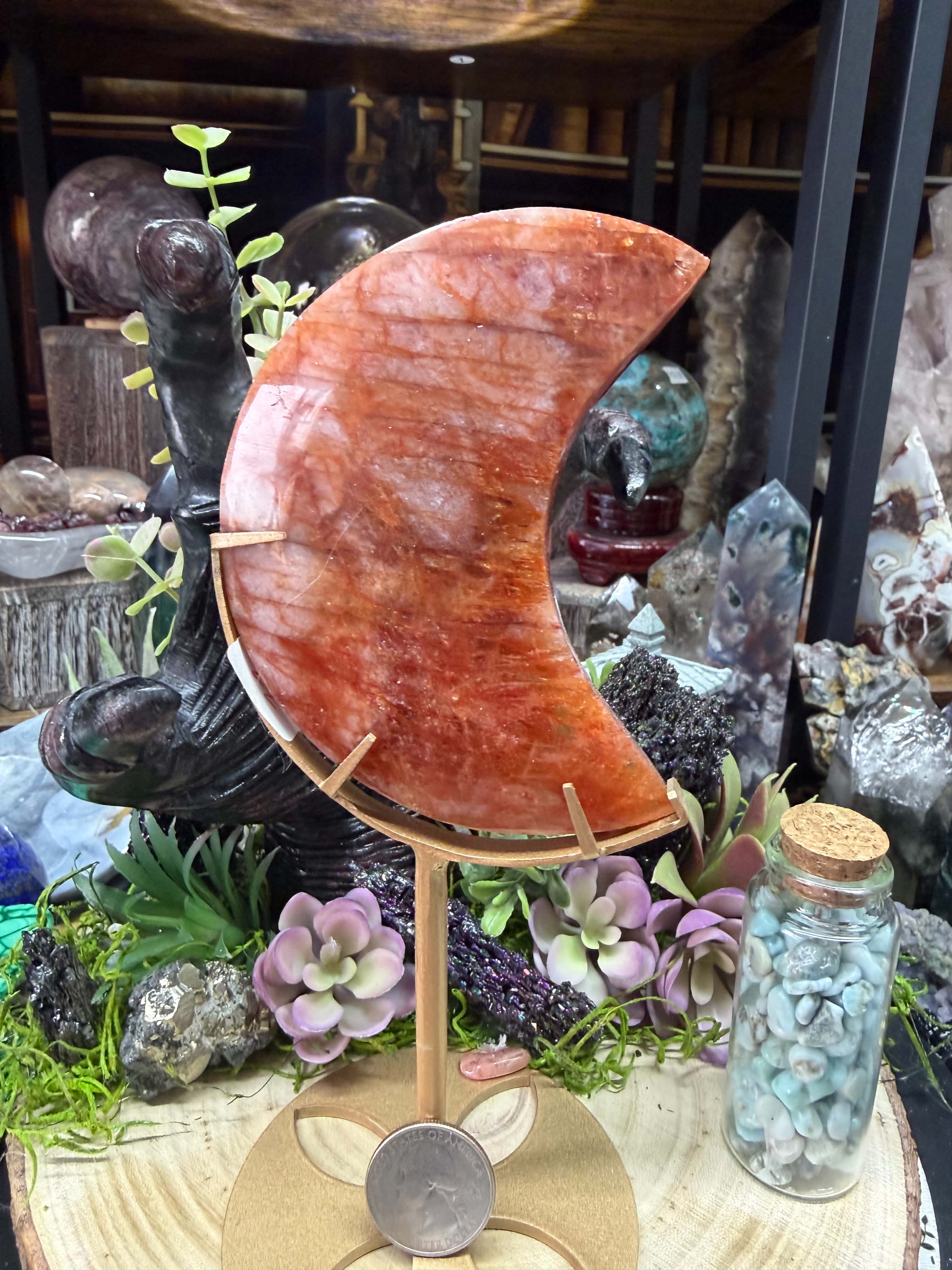 Red HQ Fire Quartz Moon.
