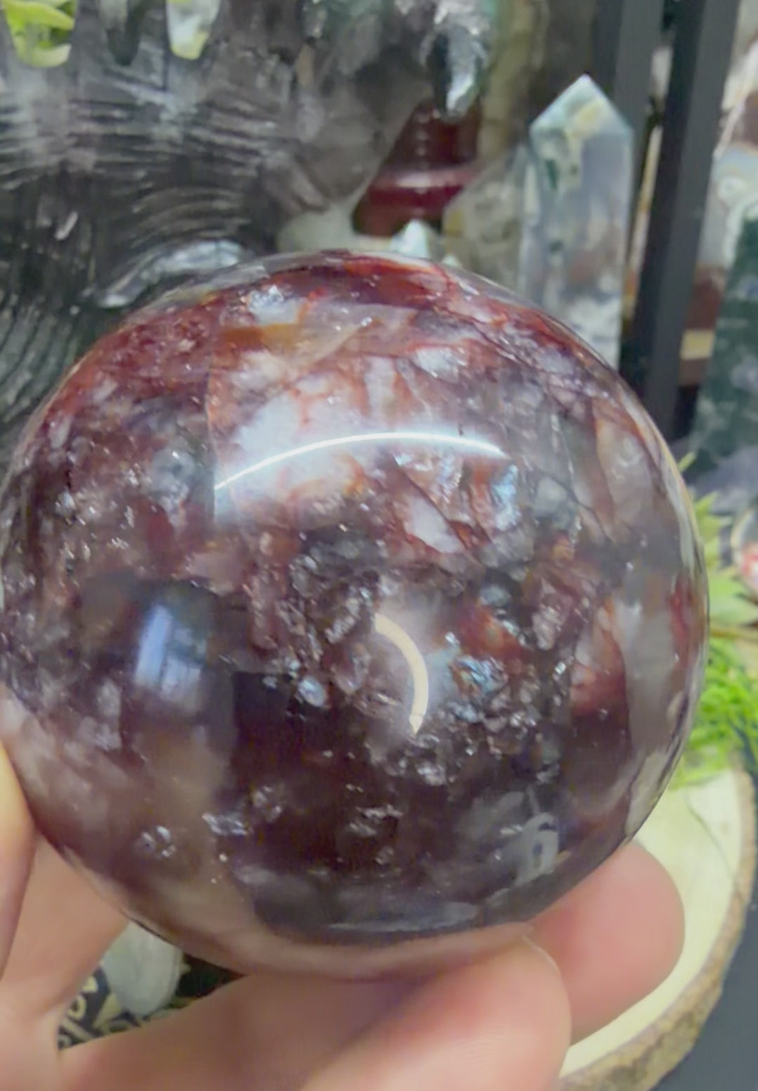 Red Fire Quartz Sphere #77, 75MM