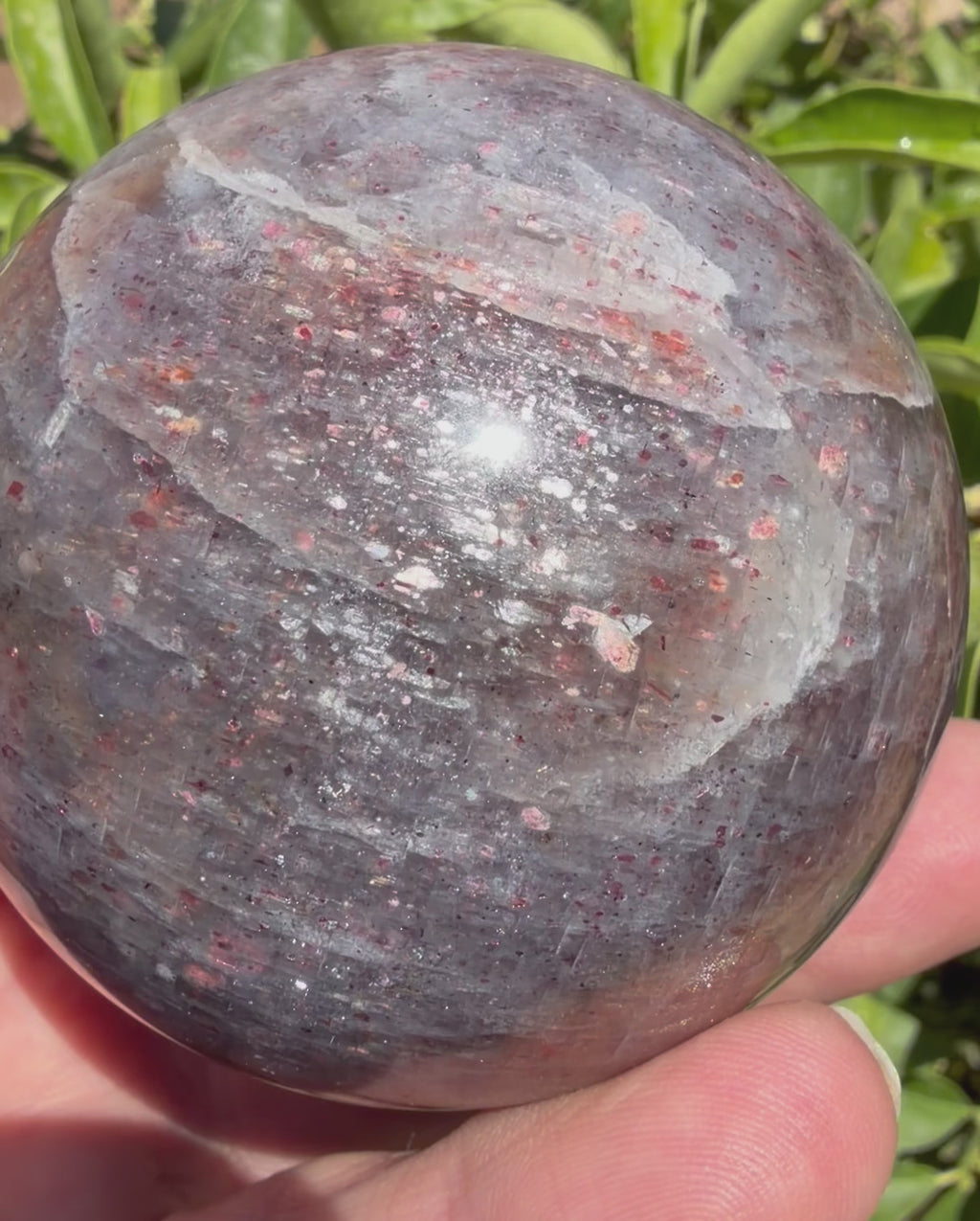 Rare Blood Iolite Sphere,74mm